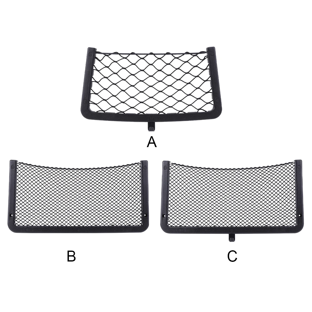 Car Storage Net Bag Framed Car Mesh Organizer Elastic Net Caravan Bus Vehicle Seat Back Organizer for Bus Camper SUV Vehicle RV