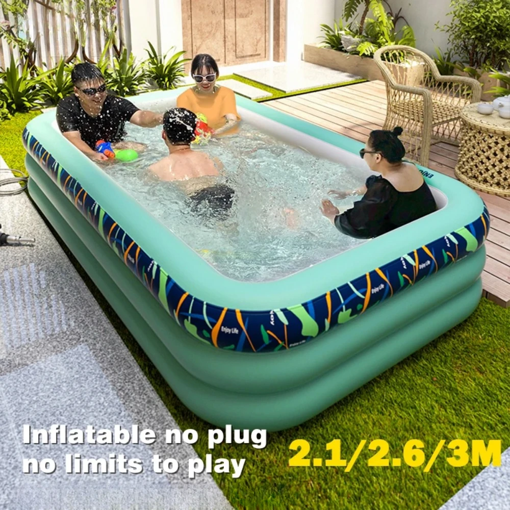 Large inflatable family pool Rectangular pool bath outdoor Children\'s Day gift