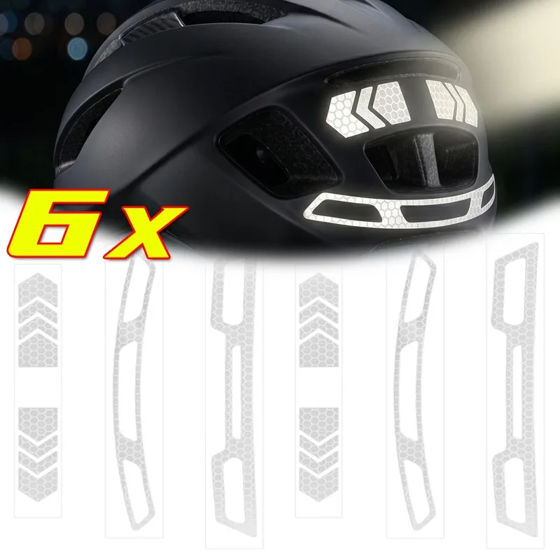 Reflective Sticker for Electric Motorcycle Helmets Nighttime Safety Warning Sticker White Reflective PVC Stickers Helmet Part
