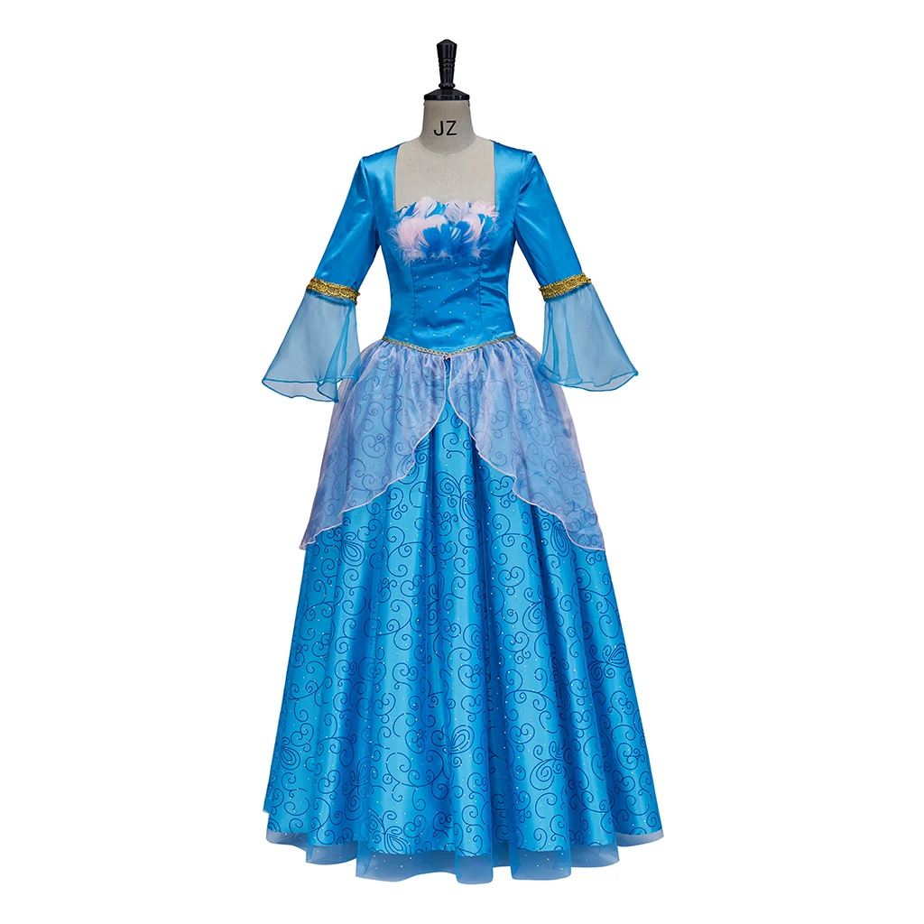 

Princess Rosella Cosplay Costume Blue Island Peacock Dress Adult Women Halloween Carnival Stage Performance Dress Gown