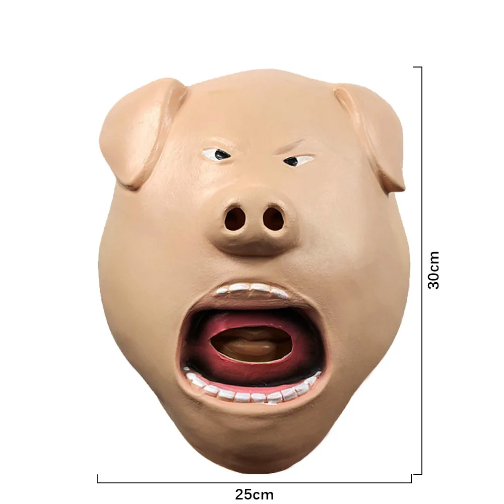 Niedliche Latex-Wut-Schweinekopfmaske für Erwachsene Halloween-Cosplay-Kostüm-Requisiten – Detail 5