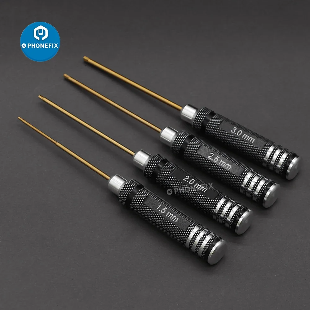 4 Pcs Universal Hex Screw Driver Tools Kit 1.5/2.0/2.5/3.0mm Hexagon Screwdriver Set for RC Car FPV Racing Drone Boat Toys