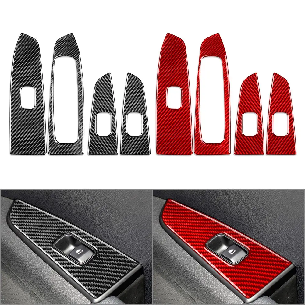 RHD Carbon Fiber Car Window Lift Switch Panel Cover Decoration Accessories For Kia Forte Cerato K3 2019 2020 2021 2022 2023