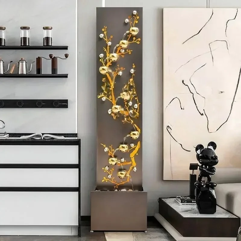 

PYH living room TV cabinet next to the floor water light luxury fountain decoration large ornament