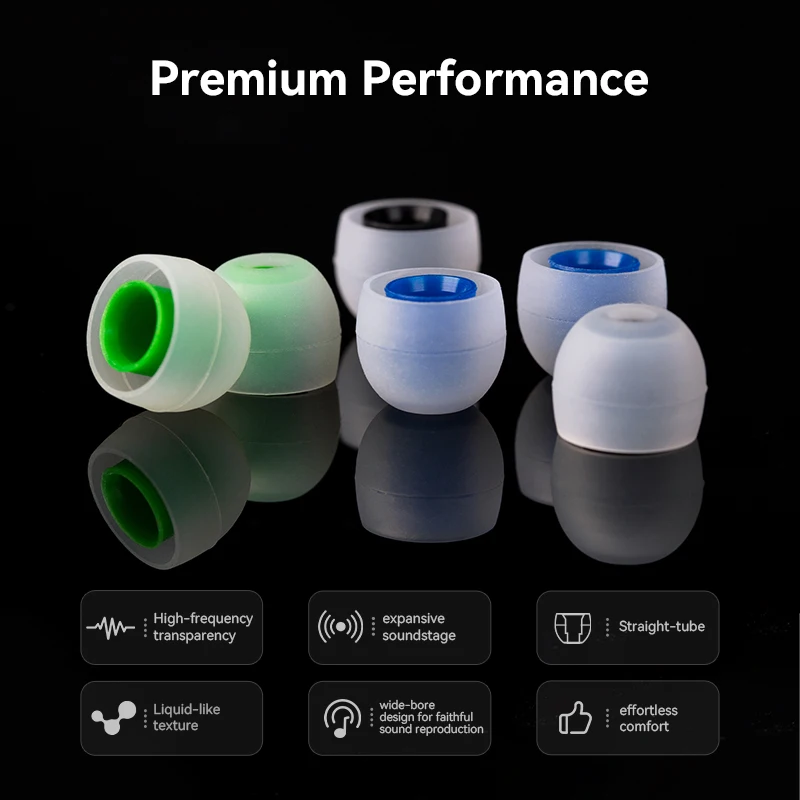KBEAR 135 Silicone Eartips 3.9mm Wide Bore Soft Skin‑Friendly Replacement Ear Tips For IEM In Ear Monitor Noise Isolation Comfor