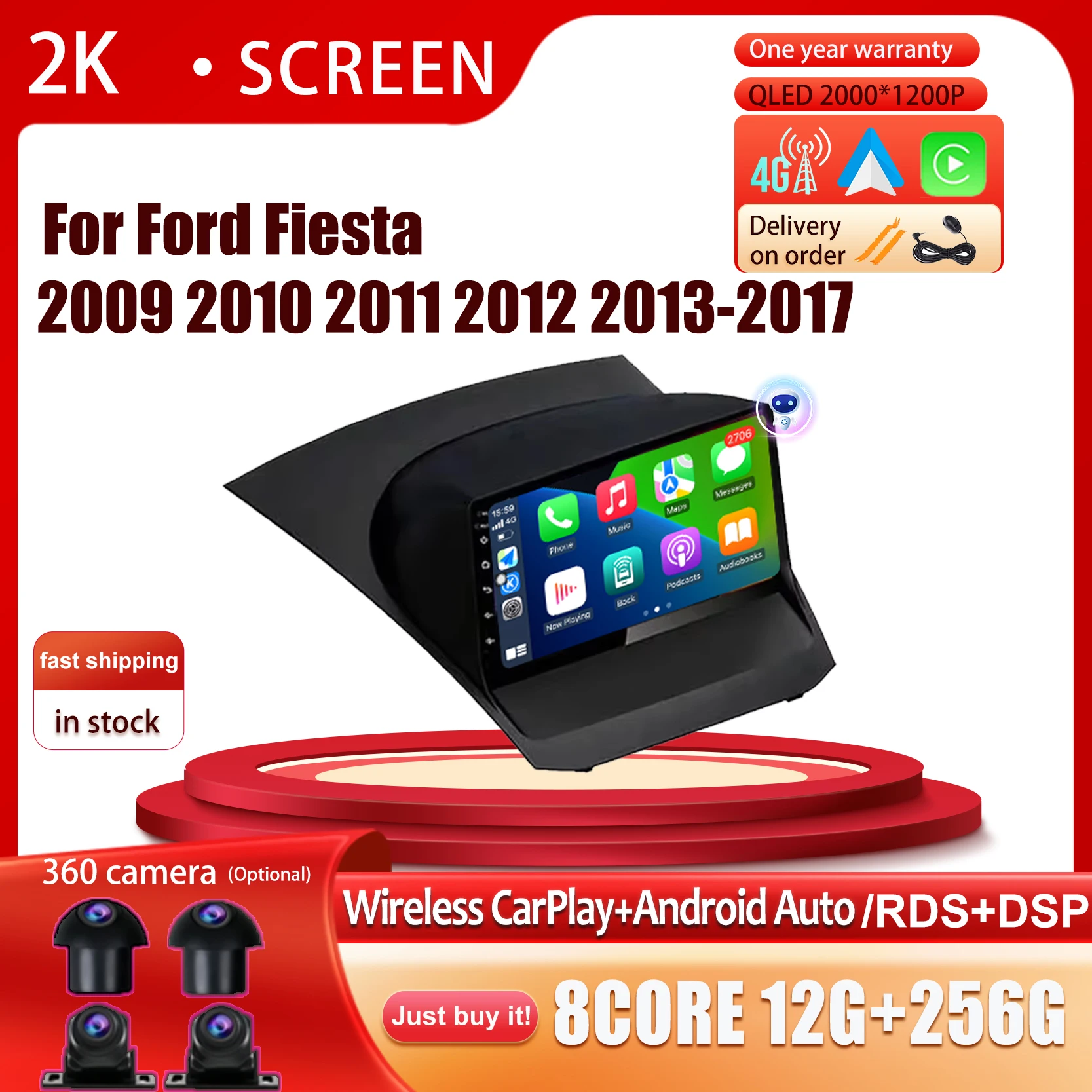 

Android 14 Car Radio For Ford Fiesta 2009 2010 2011 2012 2013-2017 Multimedia Stereo Player Carplay WiFi GPS Navigation