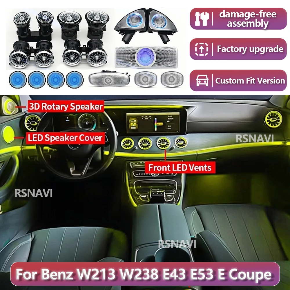 RSNAVI Factory settings For Benz E-Class W213 AMG E43 E53 E250 2016-2023 64 Colour 3D Rotary Tweeter Speaker Speaker Cover Car