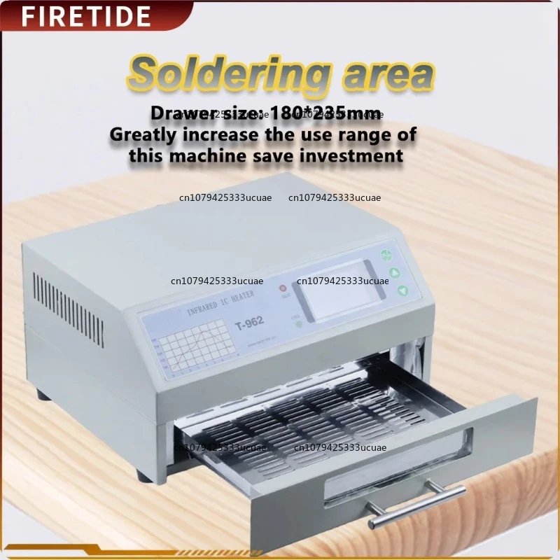 T-962 Desktop Reflow Oven Infrared IC Heater Soldering Machine 800W 180 X 235mm T962 for BGA SMD SMT Rework