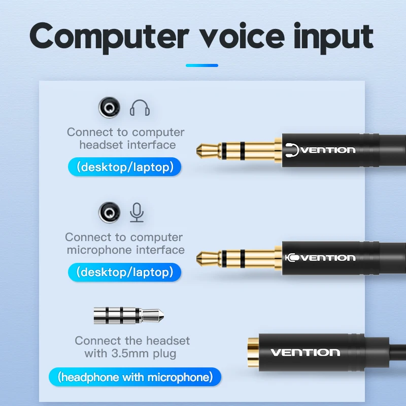 Przewód przedłużający Splitter słuchawki do komputera 3.5mm żeńskie do 2 mężczyzna 3.5mm mikrofon Audio Y kabel splittera zestaw słuchawkowy, aby