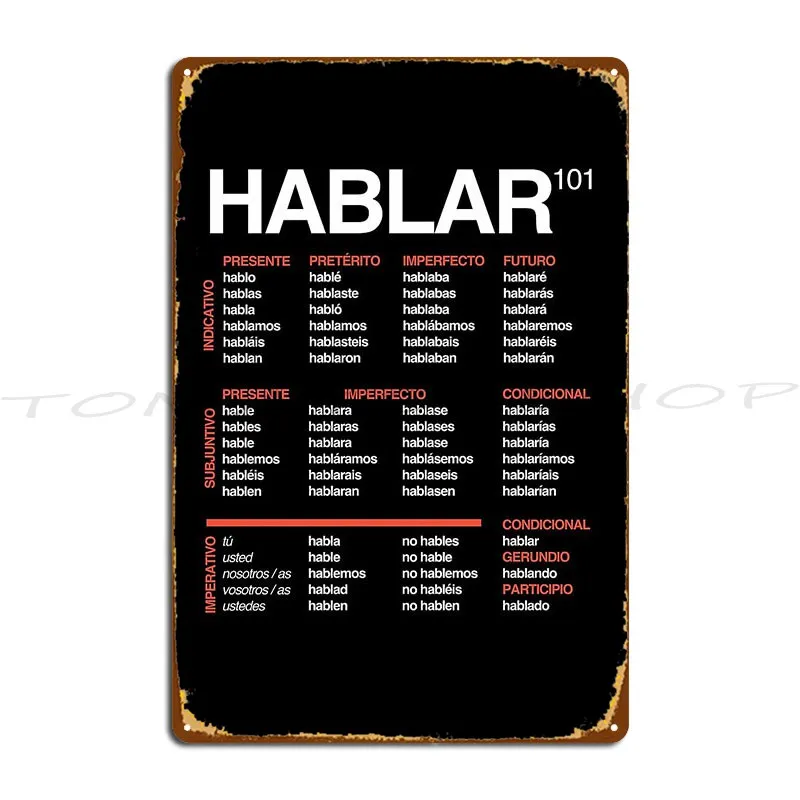 Russian Verbs 101 Russian Language Metal Signs Club Cave Funny Cinema Printed  Tin Sign Poster