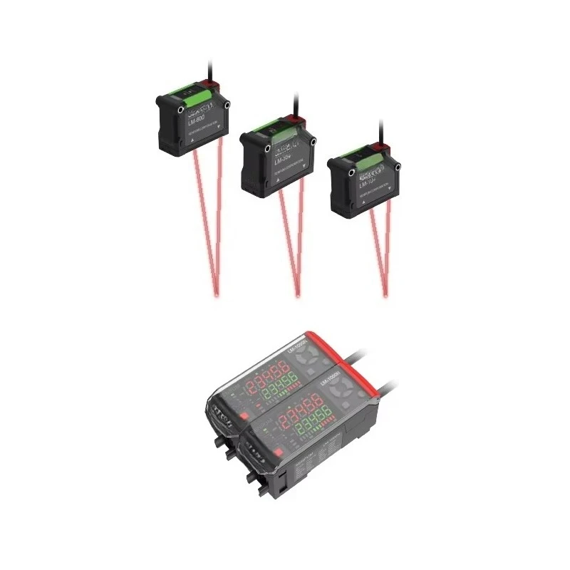 Senpum CMOS Type RS232C Output Double Digital Display Displacement Switch Distance Measurement Sensor Controller