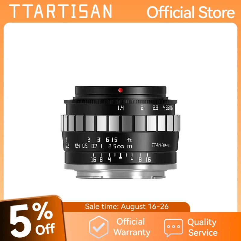 Objectif d'appareil photo à mise au point manuelle TTARTISAN 23 mm F1.4 pour Sony E Mount A6300 Fuji XA XT3 Canon M6 Panasonic Olympus M43 Nikon Z30 Z50