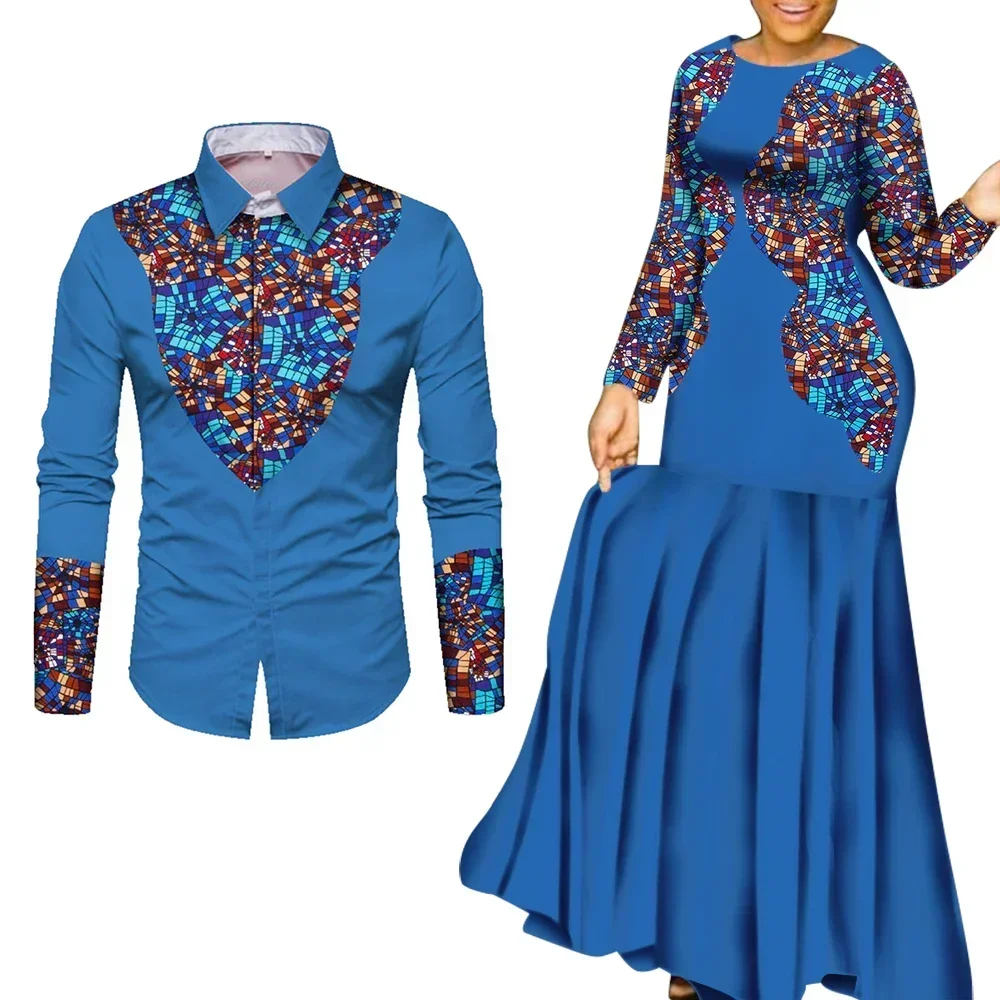 Ropa africana para pareja, ropa africana para amantes, vestido largo de fiesta para hombre y mujer WYQ