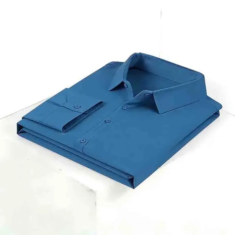 2026 Men's Solid  Long Sleeve Dress Shirt Slim Fit Non-iron Formal Business Button Down Shirt for Office view 4