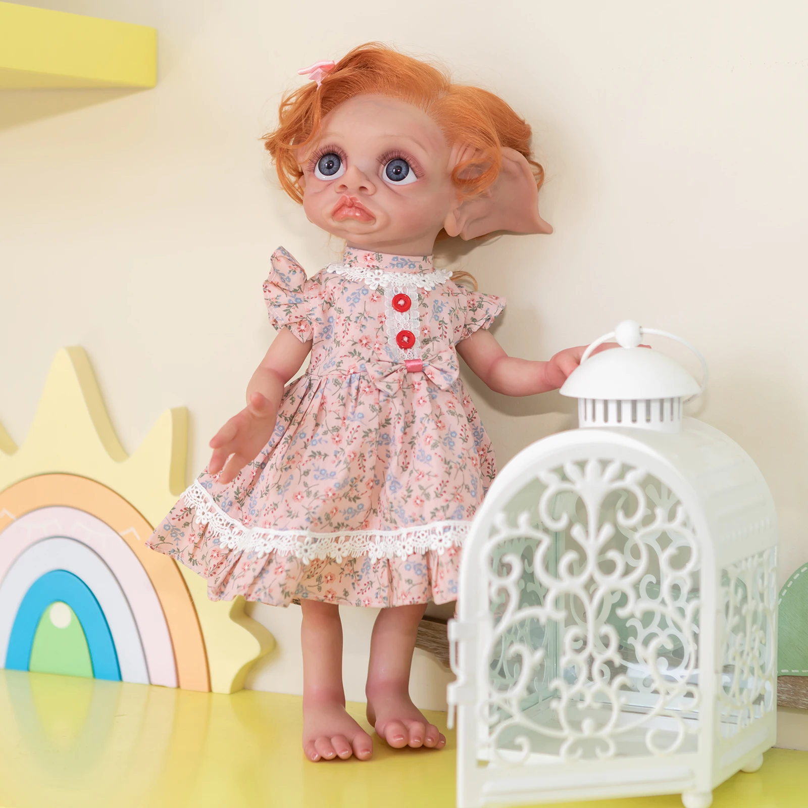 

40CM Reborn Fairy Elf Already Painted Finished Doll Full Body Soft Silicone Baby Tinky Collectible Art Doll