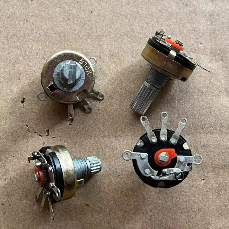 50pcs RV17 Type Flat Pin Potentiometer B10K B103 Flat 5Pin With Switch Amplifier Volume Rotary Potentiometer