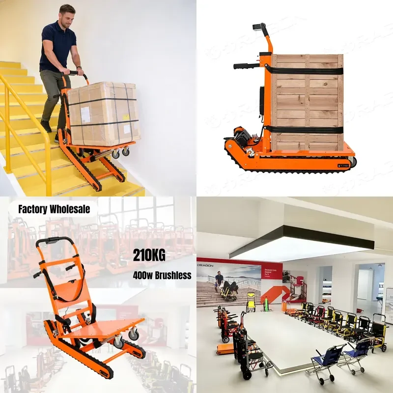 

Heavy Electric Stair Climbing Trolley for 200-400kg Foldable Hand Truck Powered Stair Climber Machine for Moving Heavy