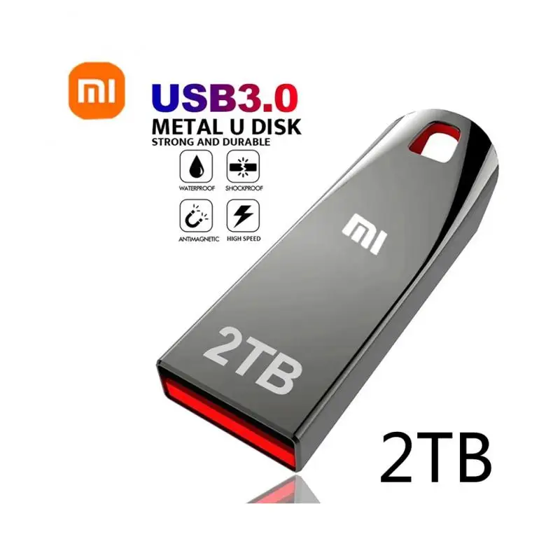 2024 xiaomi u disco 2tb metal de alta velocidade portátil pen drive usb 3.0 computador portátil 1tb à prova dwaterproof água flash usb unidade tipo-c adaptador