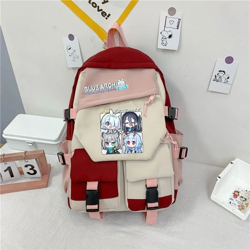 46×32×14cm Black Blue Green Red, Blue Archive, Student Kids Teens School Bags,Large Capacity Mochilas Anime Backpacks Girls Boys