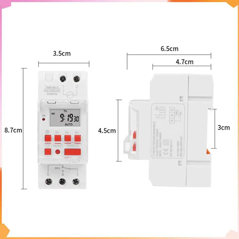 B94A 6X SINOTIMER TM919B 220V 30A Programmierbare Digitale Zeitschaltuhr DIN Automatische Zyklus Timing Controller Für Lichter, Fans
