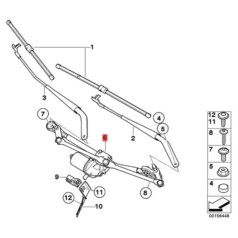 61617200510 Car Windshield Wiper Motor For BMW X5 X6 2007-2014 61617200513 61617153733