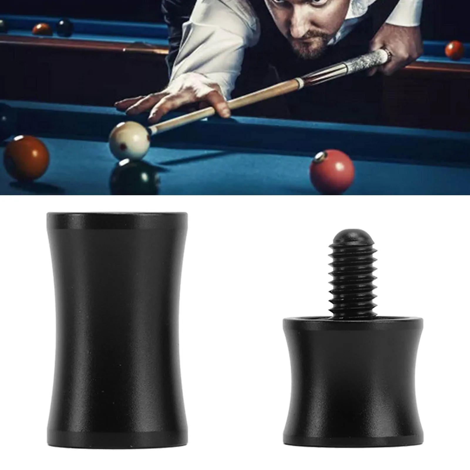 

Billiard Stick Joint Protectors Aluminum Alloy Pool Cue Joint Protectors Protect Your Cue Stick Black 2255 (5/16‑18 Teeth)