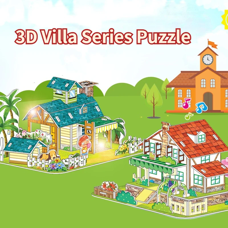 3D Three-dimensional Puzzle Children's Intelligence Development Early Education Model Puzzle Assembly Building Block Puzzle