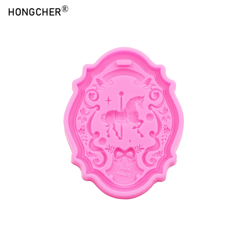 Carousel Wardrobe Plaster Fragrance Piece Hanging with Hole Hangable Hanging Sign Silicone Mould Car Hanging Jewelry Drip Mould