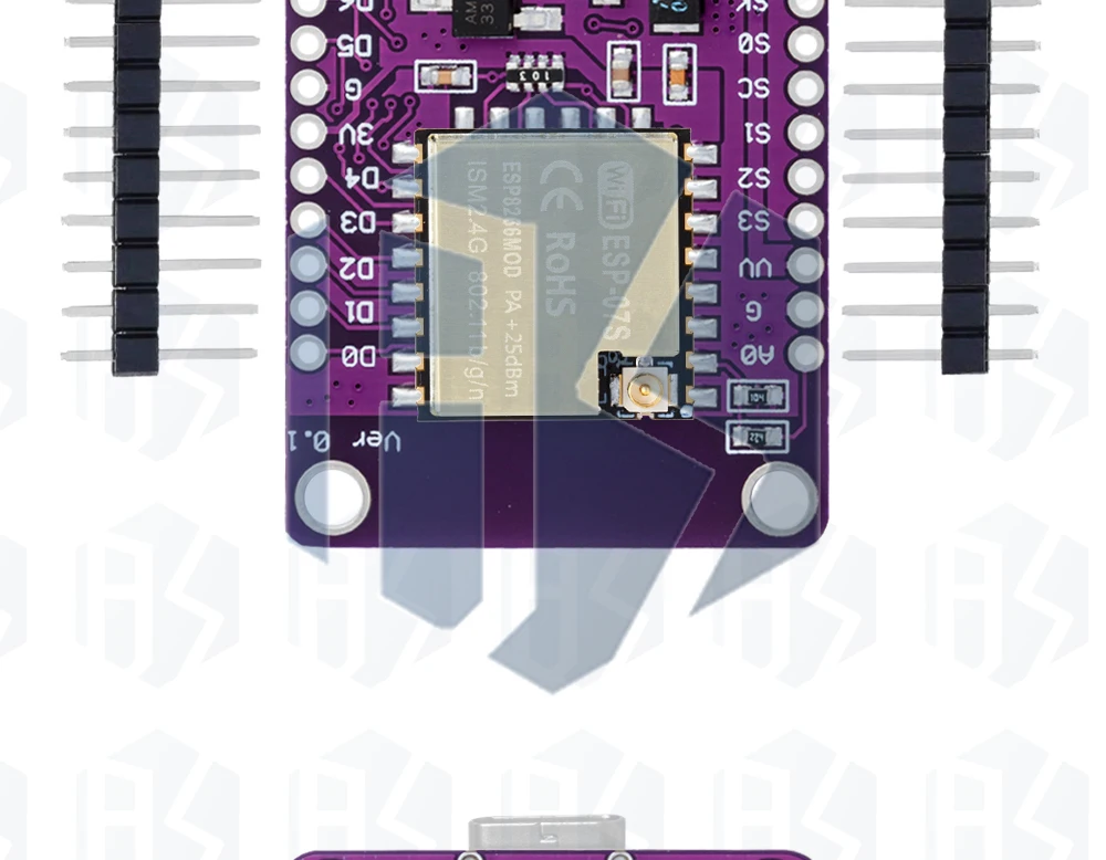 Typ-C USB Nodemcu Lua WiFi V3 ESP8266 Entwicklungsboard Serielles Drahtloses WiFi CH340 ESP-07 ESP-07S Modul für Arduino – Detail 31