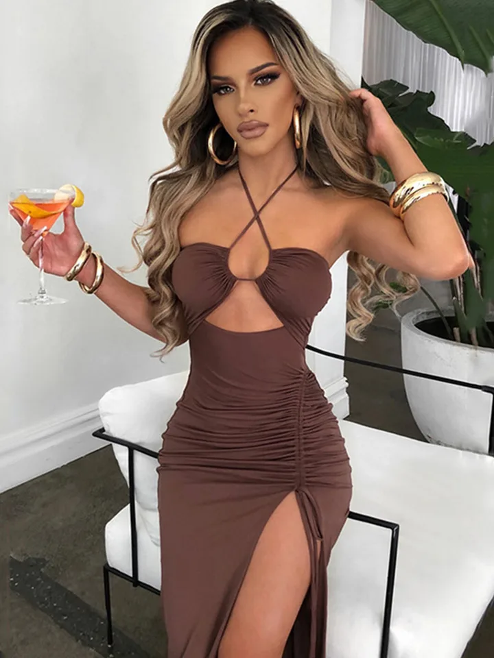 Vestido Elegante para Mujer sin Mangas, Sexy, de Espalda Descubierta, Talle Medio, Ajustado, para Fiesta Nocturna 6