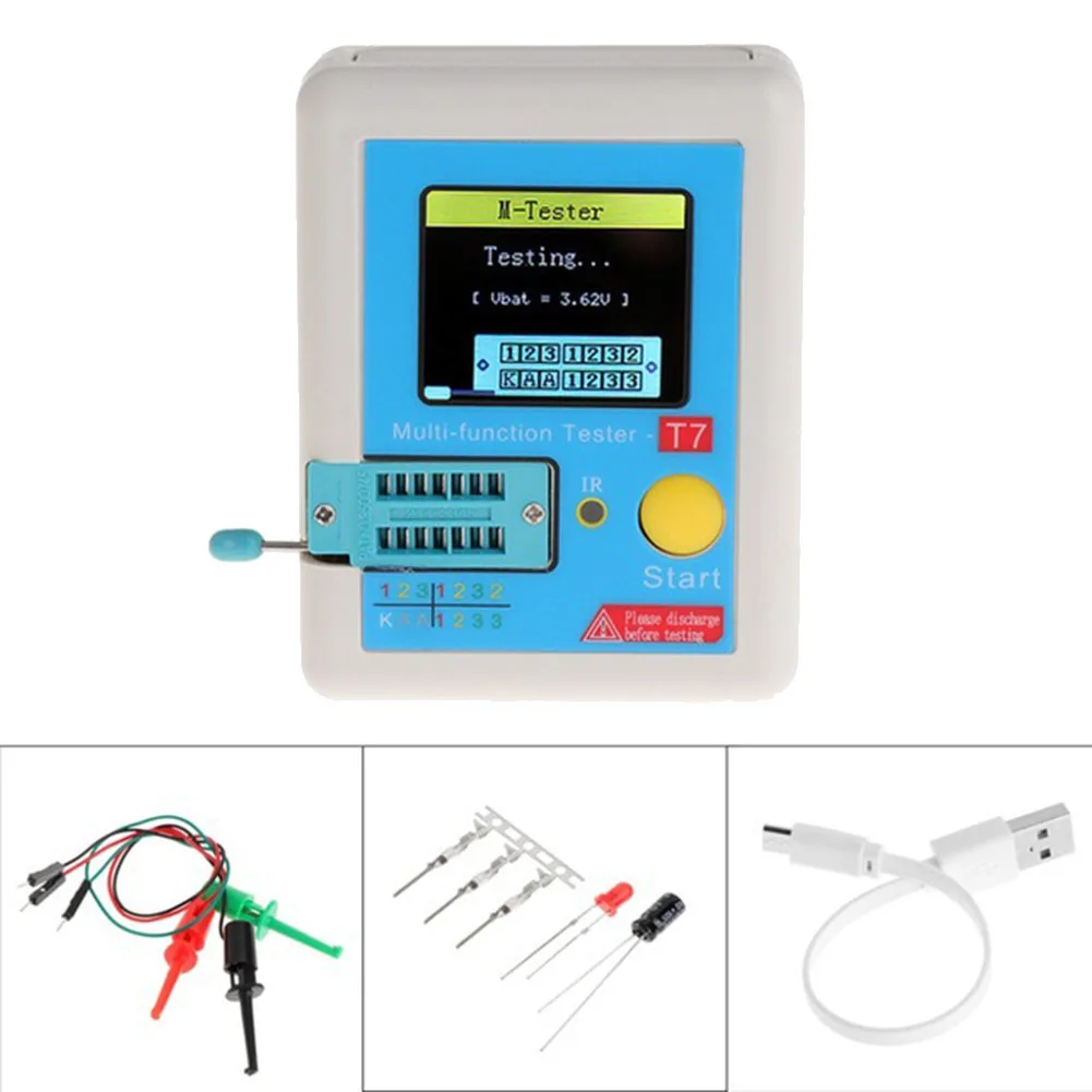 1.8 Inch Colorful Display Multifunctional TFT Backlight Transistor LCR-TC7 Tester For Diode Triode Capacitor Resistor-ABXK