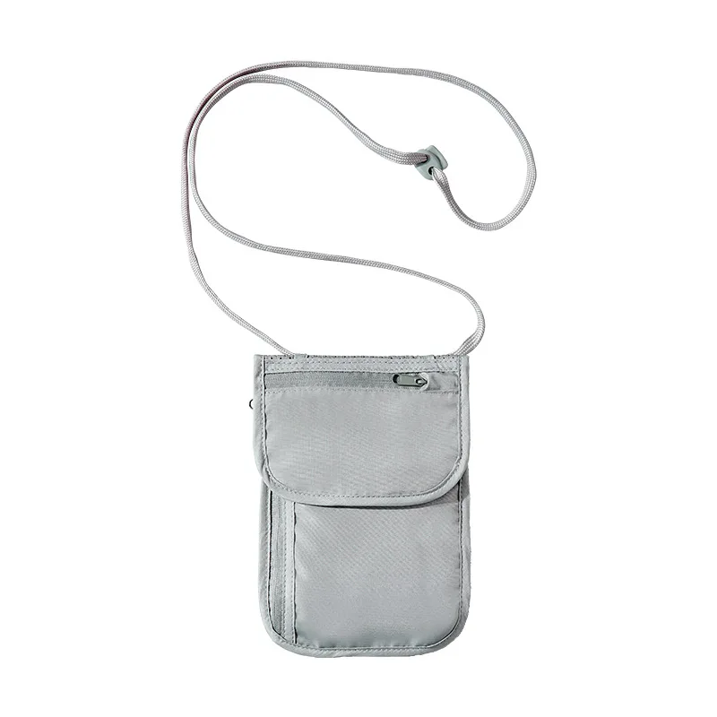 RFID Anti-Theft Neck Wallet Travel Passport Holder Lightweight Credit Card Pouch Adjustable Strap Outdoor