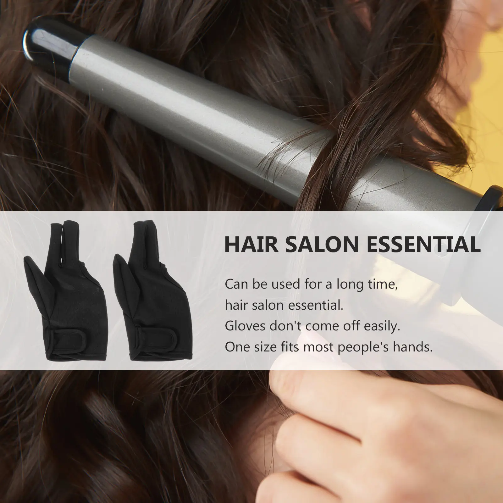 2Pcs Heat Resistant Hair Styling Gloves for Curling Irons Flat Irons Hair Dryers Barber Salon Use 3 Finger Design Protective