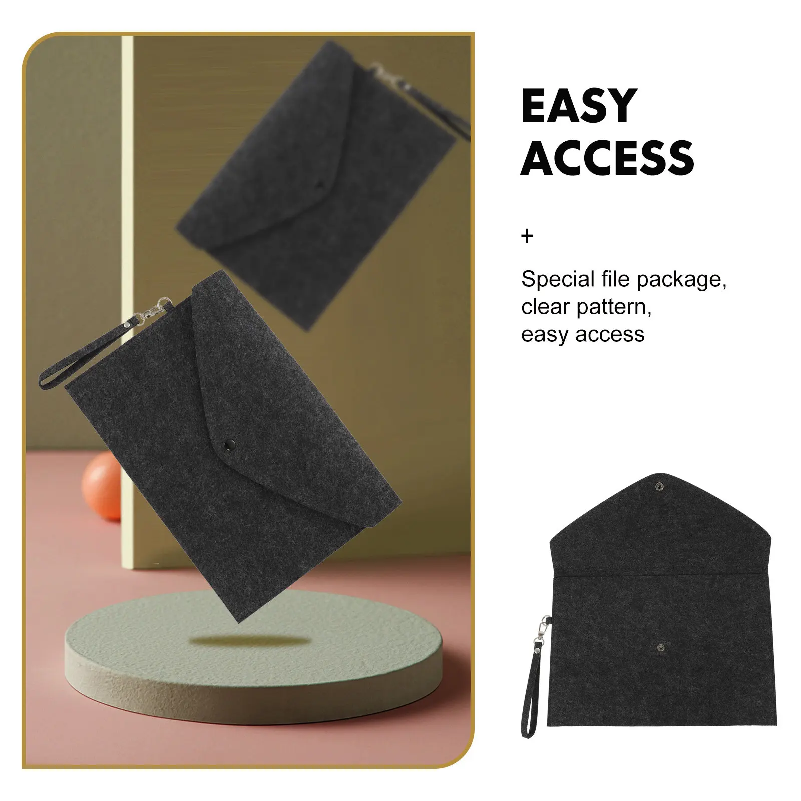 

Портативная папка-органайзер для документов формата А4 из фетра с кнопкой-застежкой для офиса, школы, бизнеса и путешествий