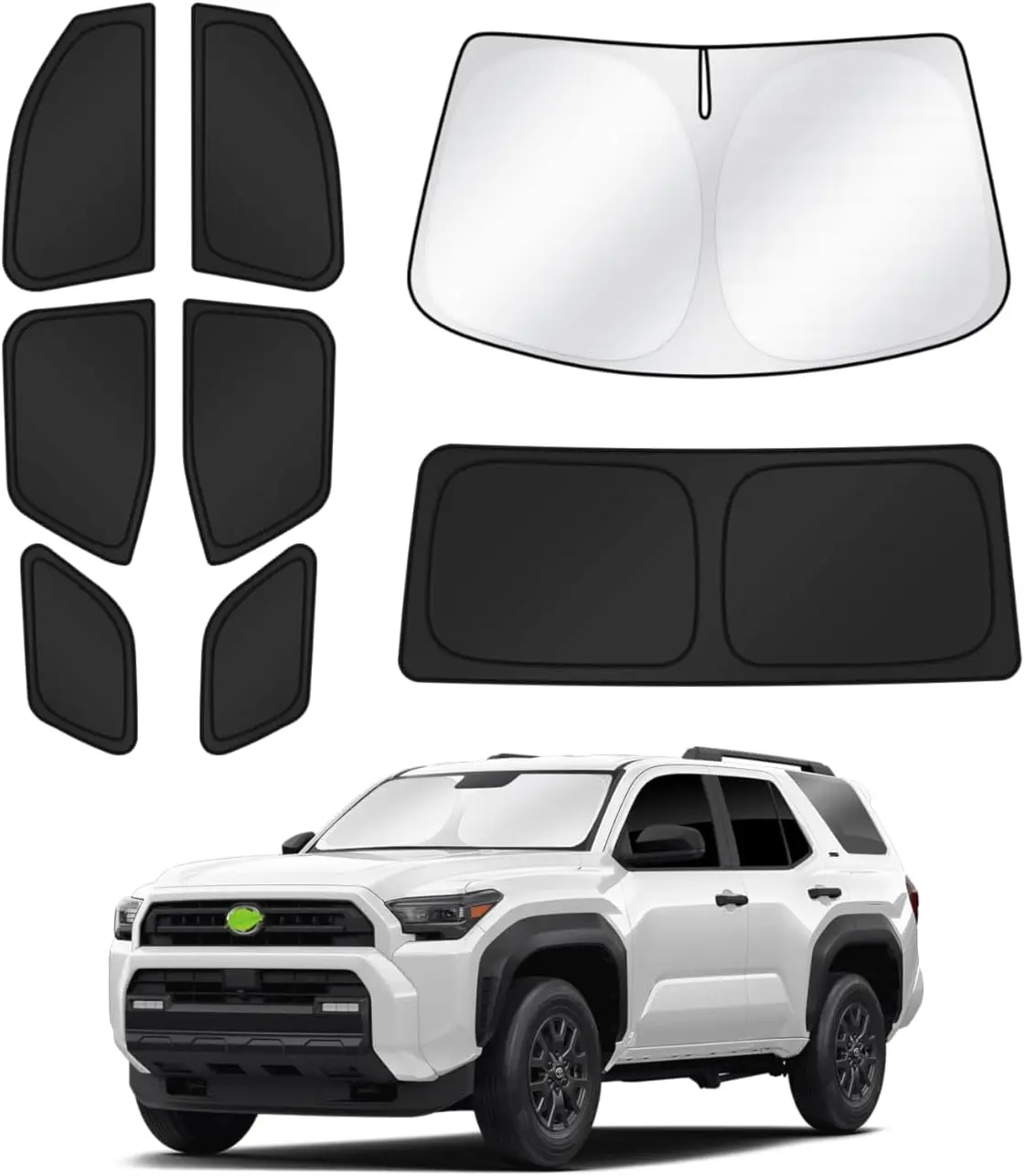 

Window Sun Shades for 2025 2026 Toyota 4Runner - 8PCS Side Rear Sun Visor Cover Keep Vehicle Cool Privacy Black