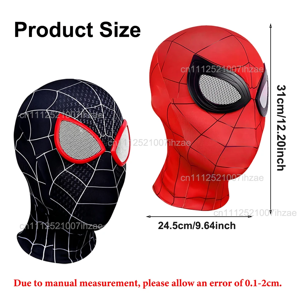 Marvel Superheld Spiderman Maske Kostüm Atmungsaktive Hochelastische Maske Spider-Linse Cosplay Hut Geschenk für Fans Halloween Cosplay – Detail 2