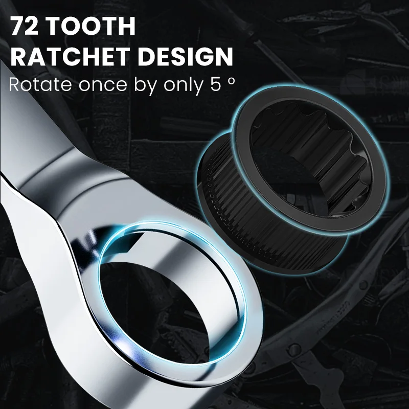 AIRAJ 6-8-10-14mm Ratchet Spanner Combination Wrench Keys Gear Ring Tool Universal Torx Wrench Repair Tools