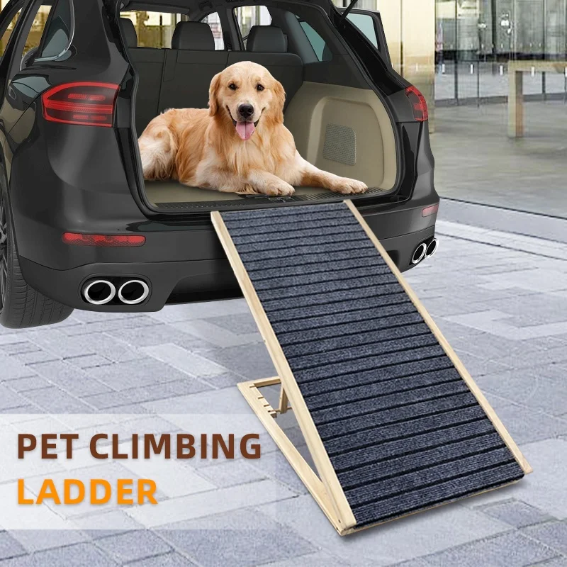 Portable Anti-Slip Foldable Wooden Pet Ramp for Bed Car Couch Sofa SUV-Dog & Cat Step Stairs Pet Products