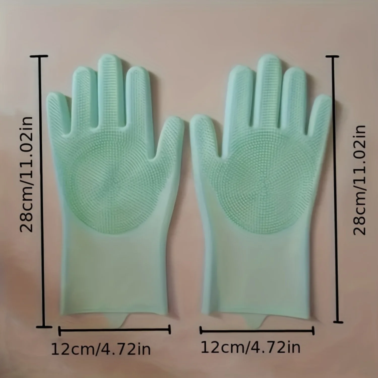 Silicone Dishwashing Gloves - Reusable Kitchen Scrubber, Non-Slip, Heat Resistant, Lead-Free, Multipurpose Cleaning Gloves