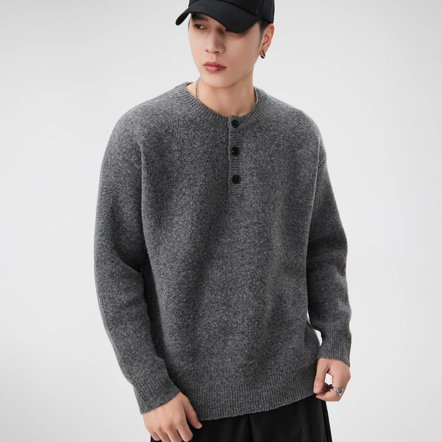 Men's Autumn Winter Fashion Vintage Casual Loose Pullover Knitted Sweater Man Jumper Knitwear Tops