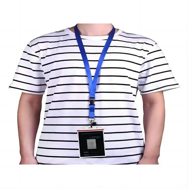 Cordino da crociera con clip per carta, tracolla staccabile con porta badge identificativo verticale in PVC trasparente impermeabile su entrambi i lati