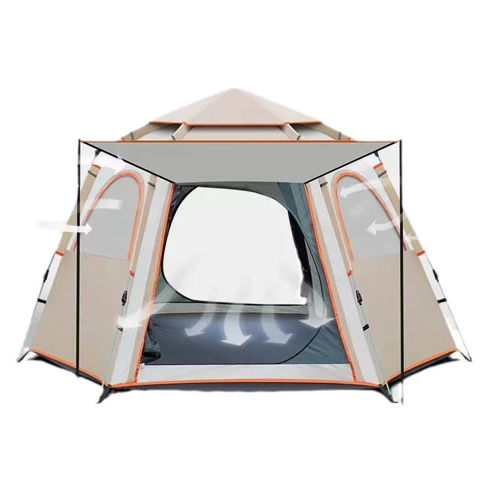 

Custom Printed Double Layer Square Pop Up Tents For 5-8 Person Camping Outdoor tent