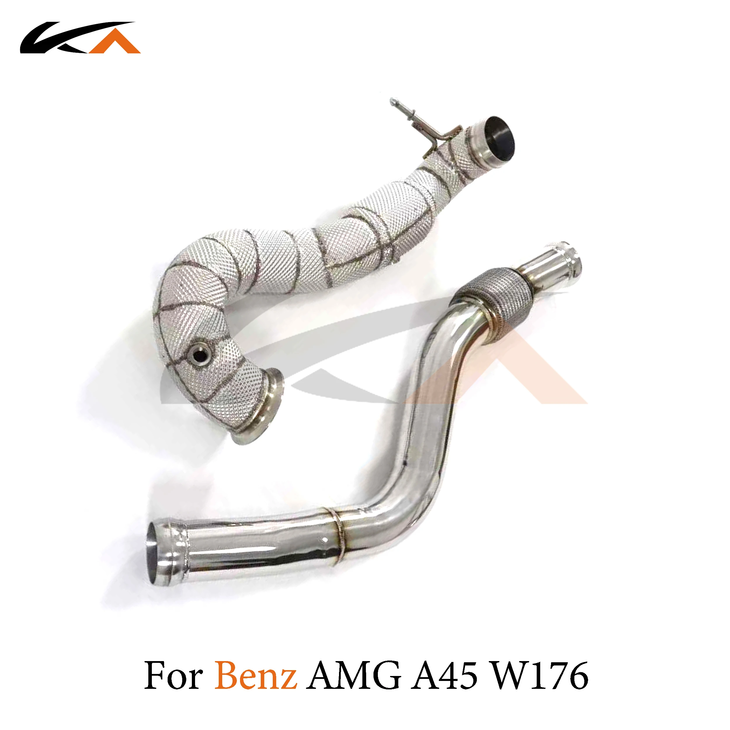 KA Tuning exhaust system header stainless downpipe for Mercedes-Benz AMG A45 W176 axle pipe performance catalysis heat shield