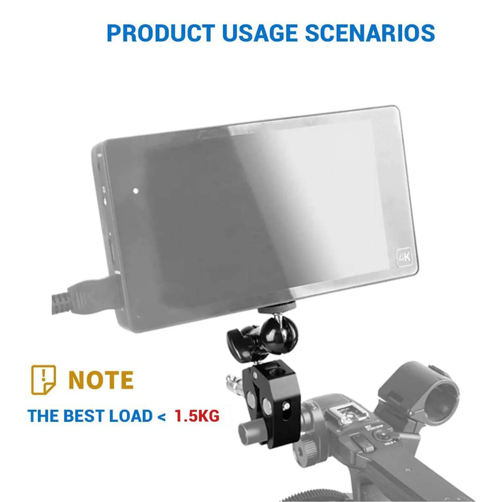 Super คลิปยึดแบบหนีบพร้อมแขนมายากลคู่หัวอะแดปเตอร์รั้วโต๊ะสำหรับ Ronin-M/ Insta360/gopro Photo Studio