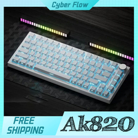 AJAZZ AK820 Mechanical Keyboard Three Mode TFT Screen Multifunctional Knob Gaming Keyboard RGB Gasket Customized For Gift Office