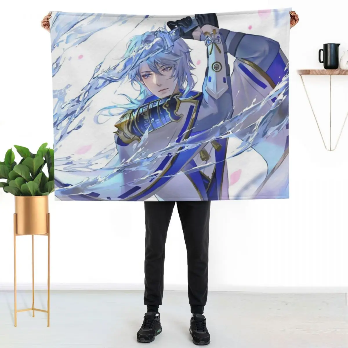 

Kamisato Ayato Throw Blanket Cozy Light Blanket for Travel Camping Picnic