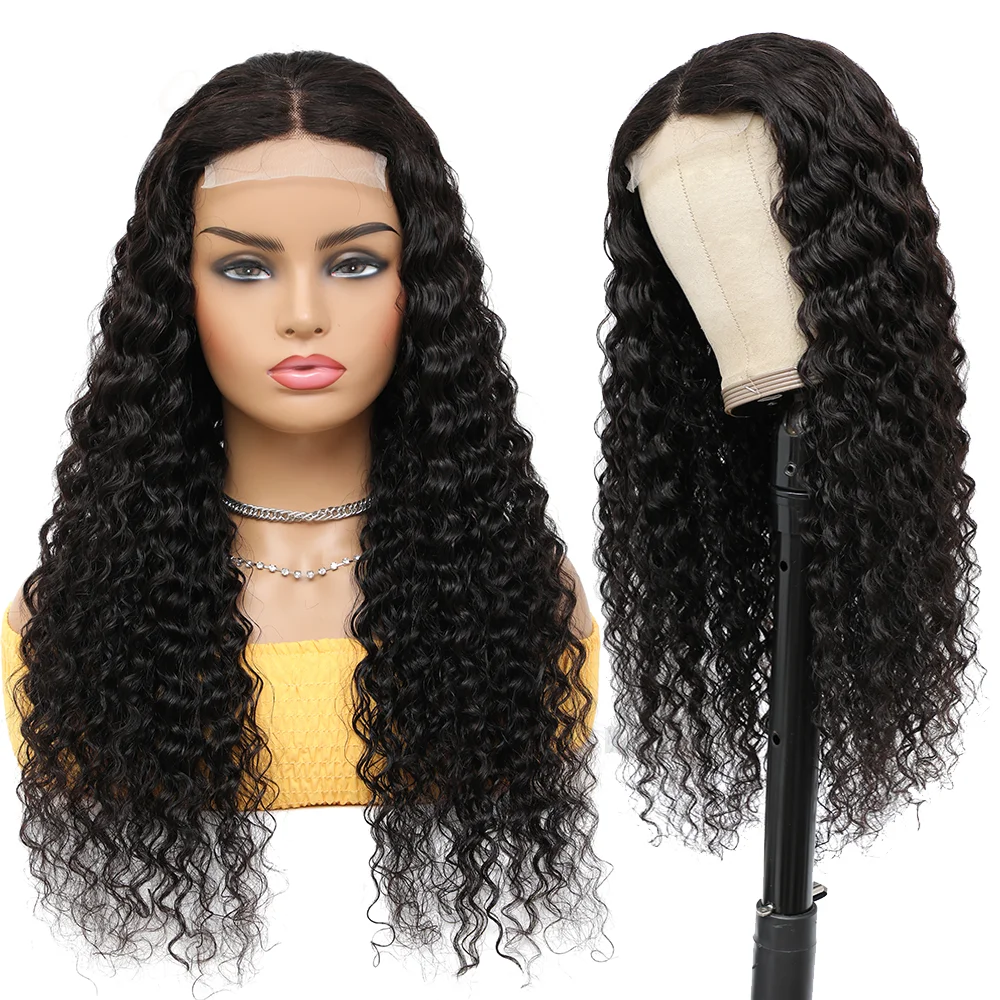 Deep Wave Frontal Wig Transparent 13x4 13x6 Lace Frontal Human Hair Wig Jerry Curly Human Hair Lace Front Wig For Women