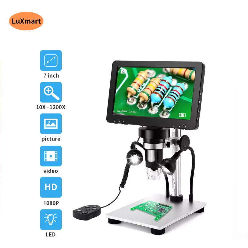 Microscope Camera 7inches Digital  for DIY Phone Watch Repair USB Electronic  Rotating Screen High-definition Magnifying Glass