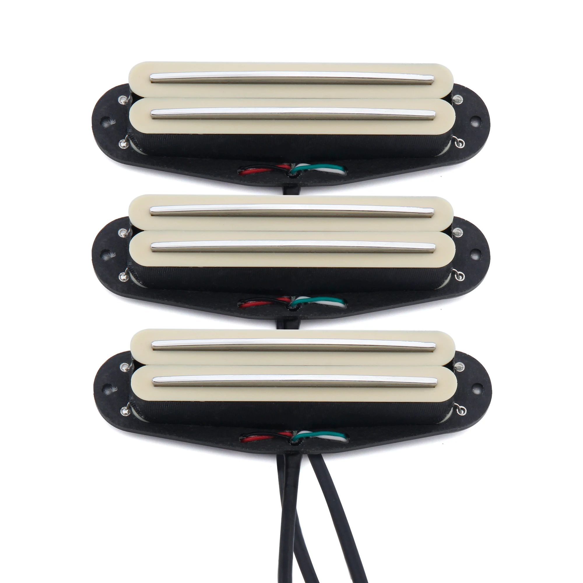 

FLEOR 3pcs Alnico 5 Guitar Pickups Set Dual Rails Pickup 6K+9K+12K for ST Electric Guitar,Cream/Full Black