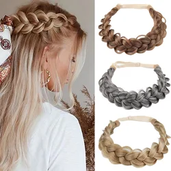 Synthetic Premium Adjustable Handmade Braided Elastic Band Hair Fashion Braiding Hair Headband Headwear For Women